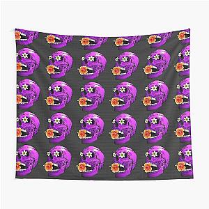 Purple Floral Sugar Skull Tapestry