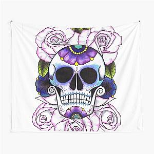 Blue and Purple Sugar Skulls Tapestry