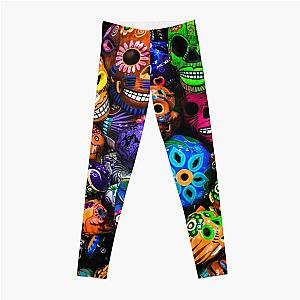 Day of the Dead Sugar Skull Pattern Leggings