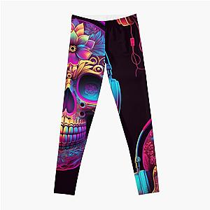 SynthwaveRetrowave Sugar Skull Leggings