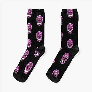 Dia de Los Muertos Music Sugar Skull - Purple Socks