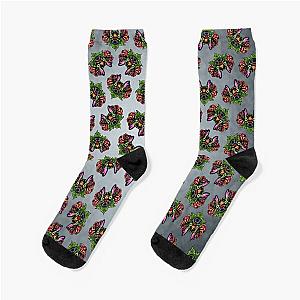 Day of the Dead French Bulldog in Black Sugar Skull Dog Socks