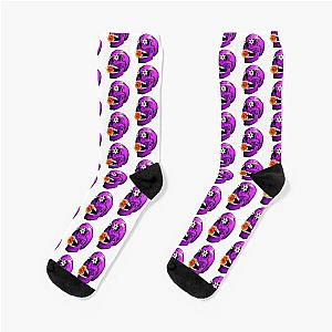 Purple Floral Sugar Skull Socks