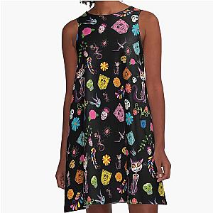 Sugar Skull Cat A-Line Dress