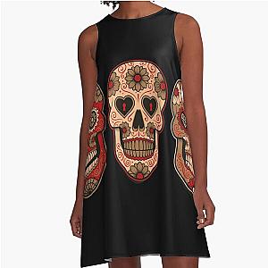 Set of Mexican sugar skulls A-Line Dress