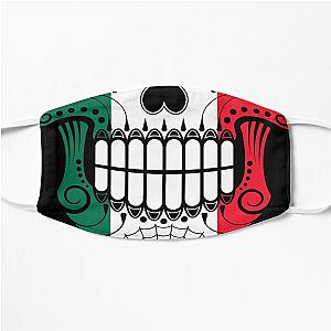 Sugar Skull with Roses and Flag of Mexico Flat Mask