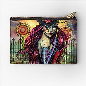 Sugar Skull Girl Fantasy Artwork by Molly Harrison Zipper Pouch