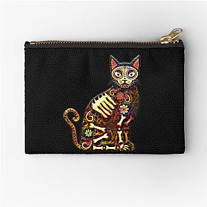 Sugar Skull Cat - Day of the Dead Cat - Day of the Dead Kitty - Sugar Skull Kitty - TM11 Zipper Pouch