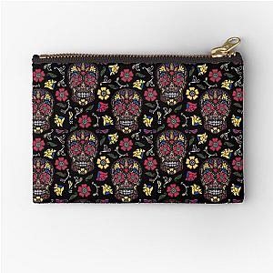 Day of the Dead Sugar Skull Dark Zipper Pouch