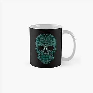 Teal Blue Swirling Sugar Skull Classic Mug