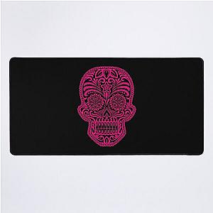 Intricate Pink and Black Sugar Skull Desk Mat