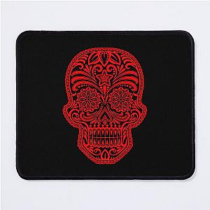 Intricate Red and Black Sugar Skull Mouse Pad