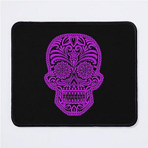 Intricate Purple and Black Sugar Skull Mouse Pad