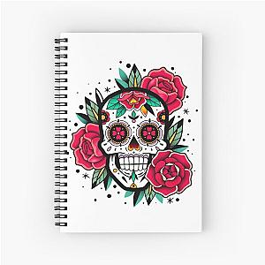 Sugar Skull With Roses Art Collection Spiral Notebook