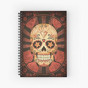 Vintage Day of the Dead Sugar Skull Poster Spiral Notebook