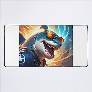 Evil predatory shark anime Desk Mat