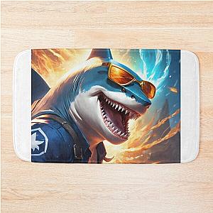 Evil predatory shark anime Bath Mat