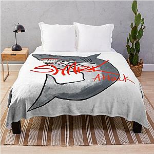 Red Eyes Poker Shark Attack Throw Blanket