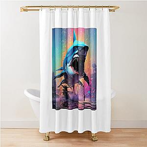 Cyberpunk Giant Shark Shower Curtain