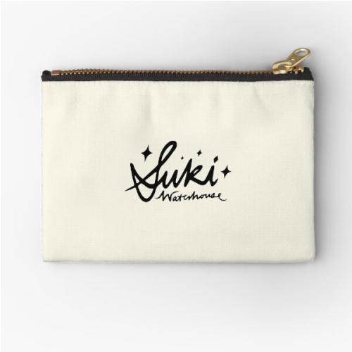 Suki Waterhouse Sparkle Handwritten Black Logo Zipper Pouch