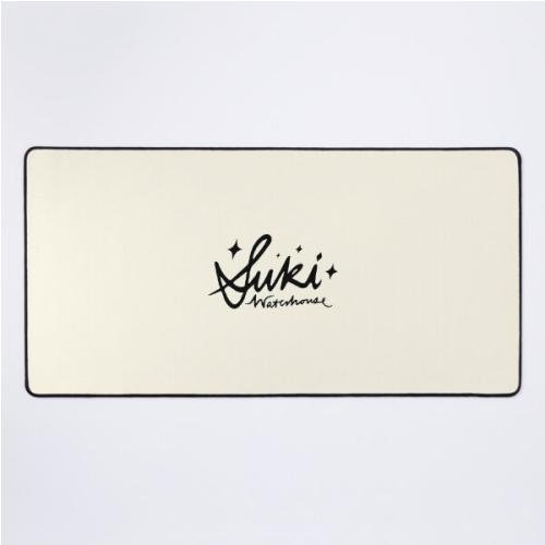 Suki Waterhouse Sparkle Handwritten Black Logo Desk Mat