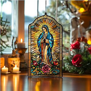 Lady of Guadalupe suncatcher, Religious Virgin Mary Suncatcher Gift