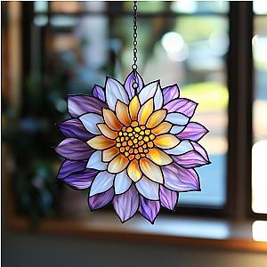 Chrysanthemum acrylic Suncatcher Purple Chrysanthemum Ornament