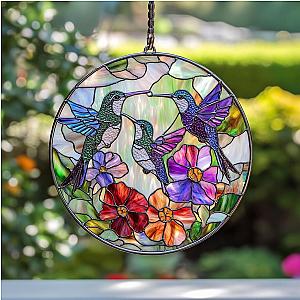 Hummingbird Suncatcher Art 2D Acrylic Window Hanging