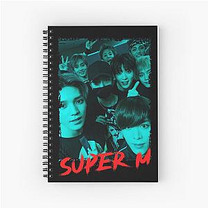 SuperM Kpop Group Members Blue Korean Kpop RGB Color Design Spiral Notebook