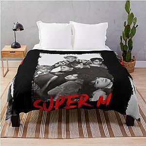 SuperM Kpop Group Members black and white Korean Kpop RGB Color Design Throw Blanket