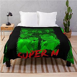 SuperM Kpop Group Members Green Korean Kpop RGB Color Design Throw Blanket