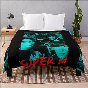 SuperM Kpop Group Members Blue Korean Kpop RGB Color Design Throw Blanket