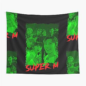 SuperM Kpop Group Members Green Korean Kpop RGB Color Design Tapestry