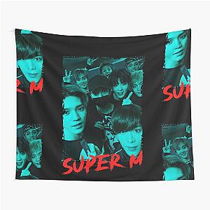 SuperM Kpop Group Members Blue Korean Kpop RGB Color Design Tapestry