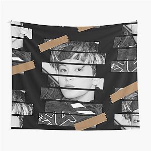 Mark Lee SuperM Mark Korean Kpop Monochrome Stripe Design Tapestry