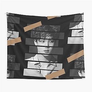 Kim Jong in SuperM Kai Korean Kpop Monochrome Stripe Design Tapestry