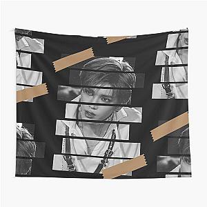 Lee Tae yong SuperM Taeyong Korean Kpop Monochrome Stripe Design Tapestry