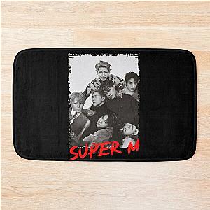 SuperM Kpop Group Members black and white Korean Kpop RGB Color Design Bath Mat