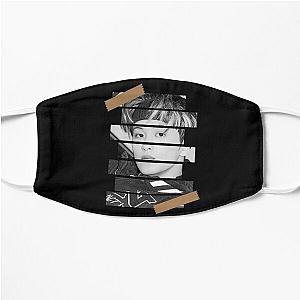 Mark Lee SuperM Mark Korean Kpop Monochrome Stripe Design Flat Mask