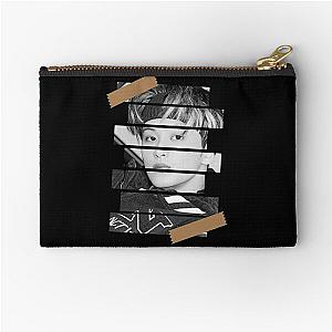 Mark Lee SuperM Mark Korean Kpop Monochrome Stripe Design Zipper Pouch