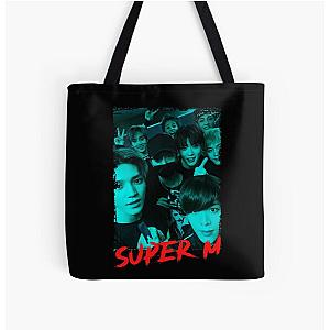 SuperM Kpop Group Members Blue Korean Kpop RGB Color Design All Over Print Tote Bag