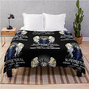 Supernatural Thank You For The Memories , Supernatural Signature Art , Supernatural Winchester Throw Blanket