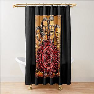 supernatural poster Shower Curtain