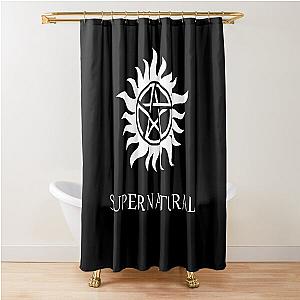 Big Supernatural White Logo Shower Curtain