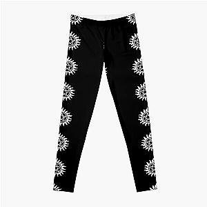 Supernatural Demon Anti Possession symbol (black and white) Leggings