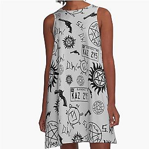 Supernatural Symbols A-Line Dress