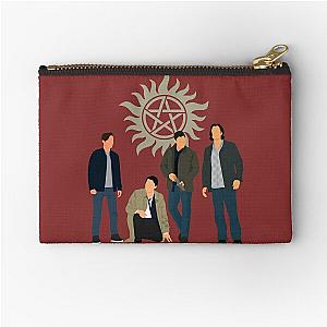 Supernatural Team Free Will 2.0 Sam Cas Jack Dean Winchesters Zipper Pouch