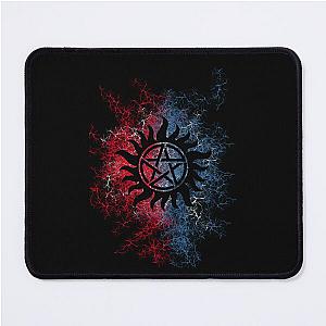 Supernatural Sigil Red Blue Background Mouse Pad