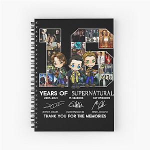 16 Years Of Supernatural Signature Thank You For The Memories  Supernatural Winchester Spiral Notebook