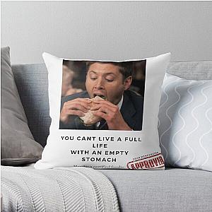 Supernatural Pillows Cover - You can't live a full life with an empty stomach - featuring Dean Winchester Throw Pillow Cover
